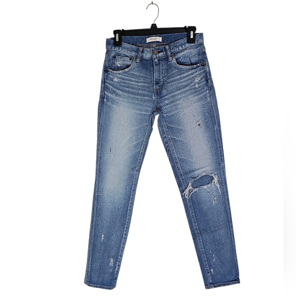 Moussy Vintage Mid Rise Distressed Skinny Ankle Light‎ Blue Jeans 25 Preowned